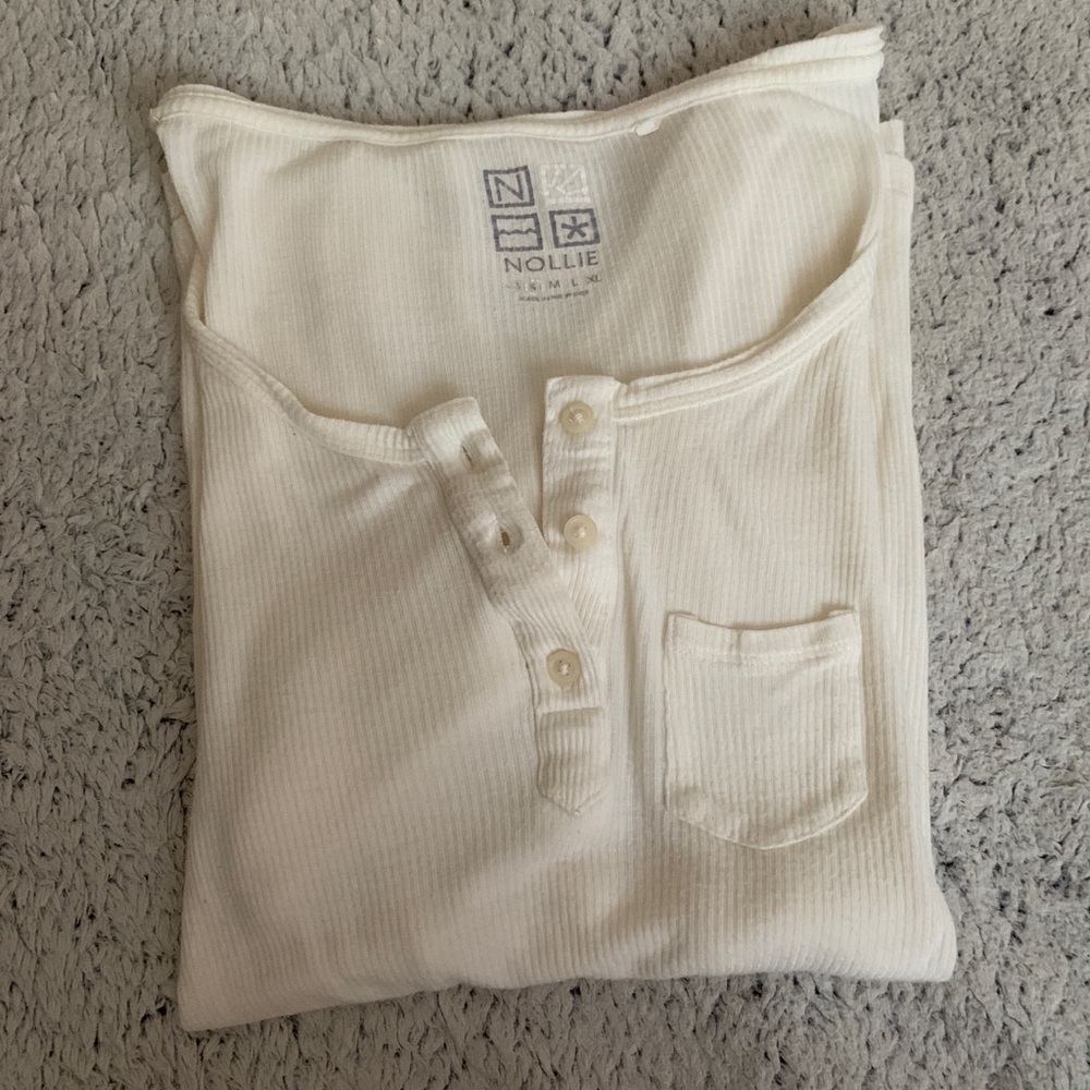 Small Pacsun Cream Ribbed Long Sleeve